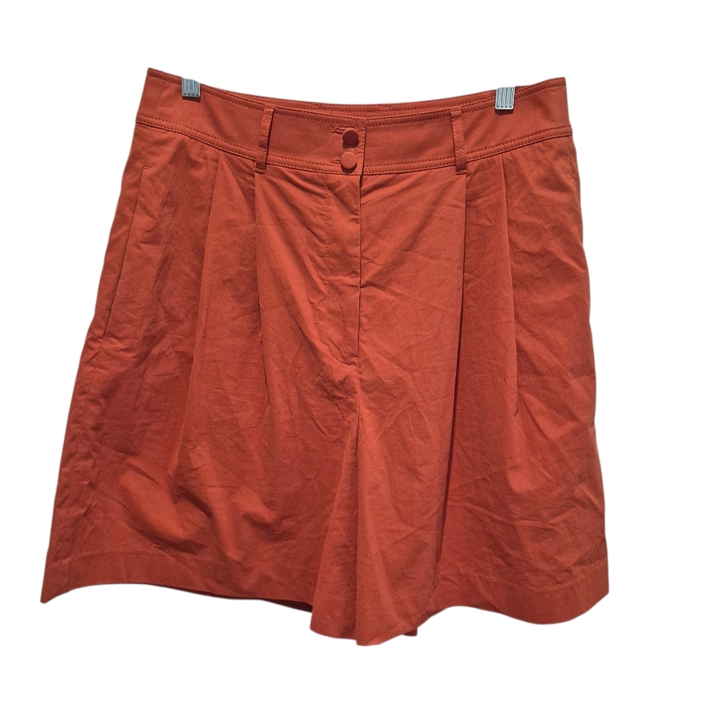 Rebecca Taylor Size 10 Rust Orange Pleated Hight Waisted Shorts